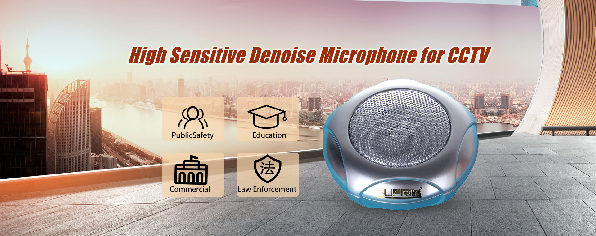double mic cctv microphone