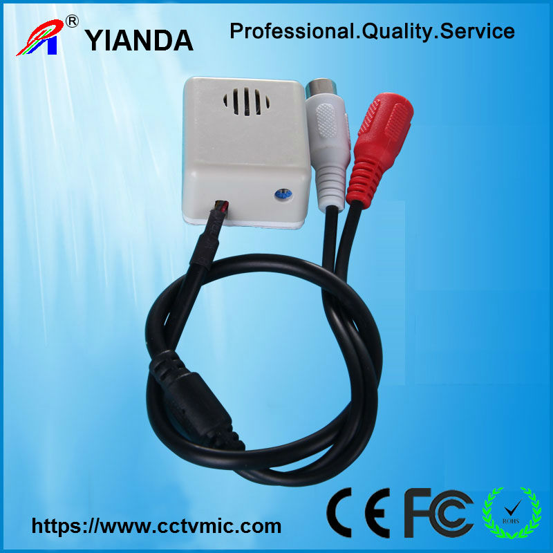 Adjustable High-fidelity sound monitor plug and play cctv microphone with DC & RCA