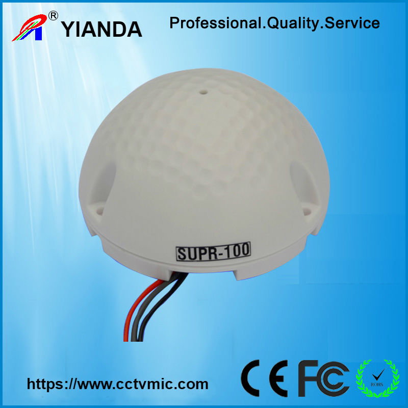 Adjustable cctv microphone indoor for IP cameras audio surveillance