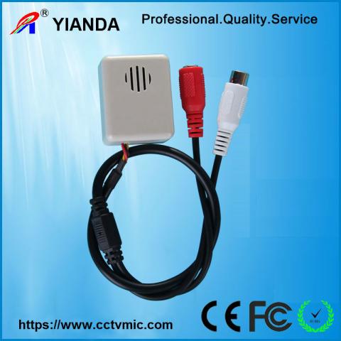 High-fidelity sound monitor plug and play cctv microphone with  DC & RCA